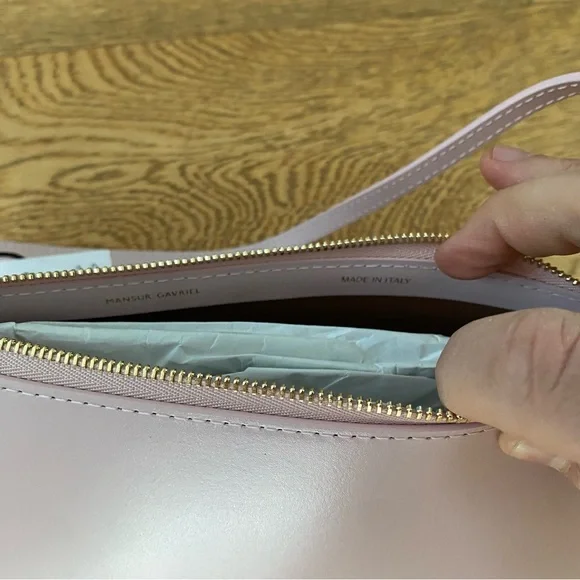 Mansur Gavriel Orchid Blush Pink Leather Gaia Shoulder Bag Italy GNO Date Clutch - Picture 8 of 10